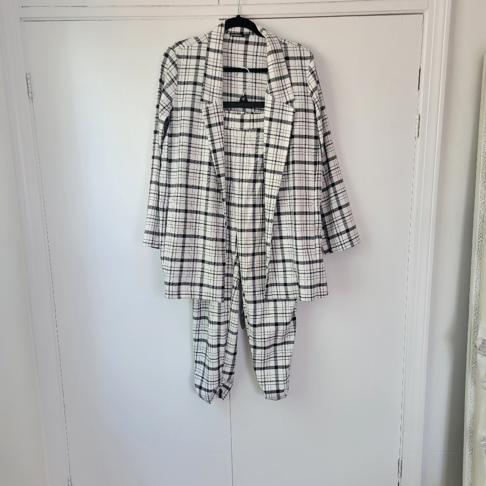 Black & White Plaid Blazer